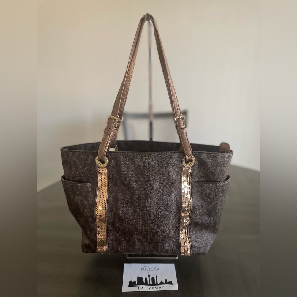SOLD - Michael Kors Sequin Logo Bag